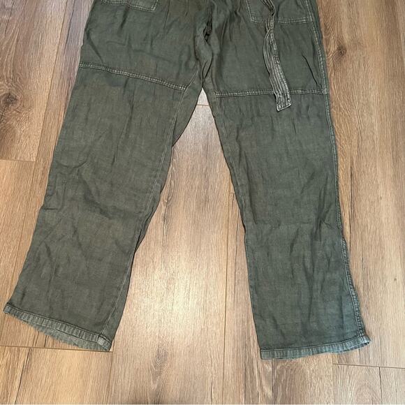 American Eagle Outfitters High Rise Olive Green Taper Pant Straight Leg - Picture 3 of 10